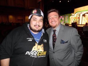 Some fat oaf stands next to Price is Right Live announcer Andy Martello. You might recognize him from Mystery Diners. When you're two beers in, he sounds like Randy West. (That's a compliment.) Photo courtesy A Click in Time Photography.