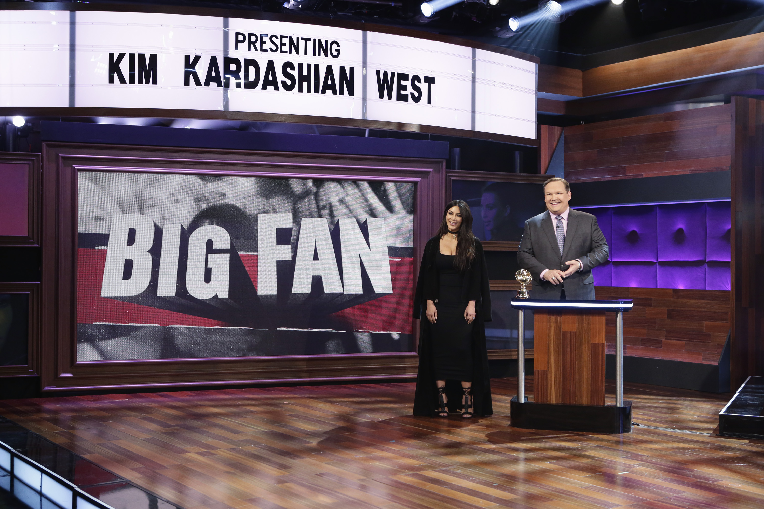 BIG FAN - "Big Fan Kim Kardashian West" airs MONDAY, JANUARY 16 (10:00-10:30 p.m. EST) on the ABC Television Network. Among Kim Kardashian West's millions of followers around the world, three are chosen to battle it out to be crowned her #1 super fan. (ABC/Nicole Wilder) KIM KARDASHIAN WEST, ANDY RICHTER